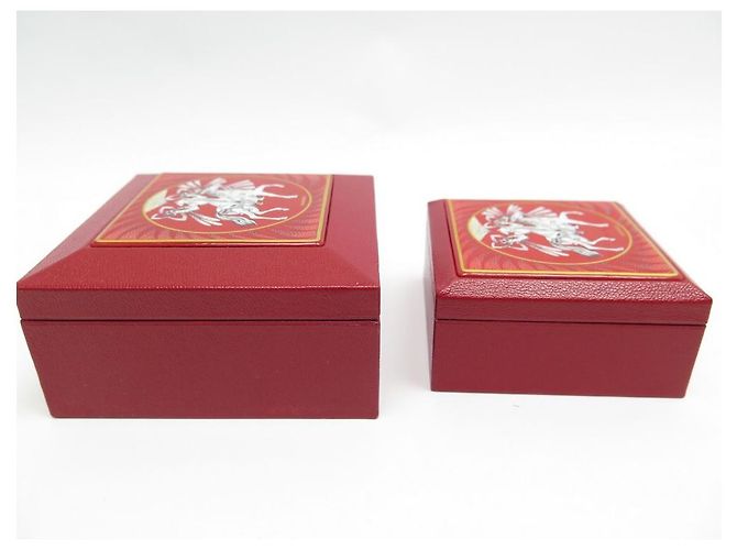 Hermès NEUF 2 BOITES GIGOGNES HERMES FEUX D'ARTIFICE EN CUIR CHEVRE EMAIL ANNIVERSAIRE Rouge - vue 3