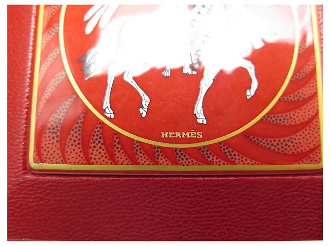 Hermès NEUF 2 BOITES GIGOGNES HERMES FEUX D'ARTIFICE EN CUIR CHEVRE EMAIL ANNIVERSAIRE Rouge - vue 5