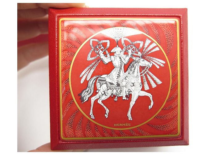 Hermès NEUF 2 BOITES GIGOGNES HERMES FEUX D'ARTIFICE EN CUIR CHEVRE EMAIL ANNIVERSAIRE Rouge - vue 6