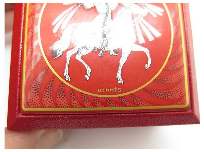 Hermès NEUF 2 BOITES GIGOGNES HERMES FEUX D'ARTIFICE EN CUIR CHEVRE EMAIL ANNIVERSAIRE Rouge - vue 7