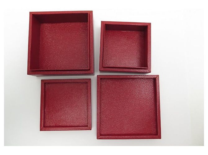 Hermès NEUF 2 BOITES GIGOGNES HERMES FEUX D'ARTIFICE EN CUIR CHEVRE EMAIL ANNIVERSAIRE Rouge - vue 8