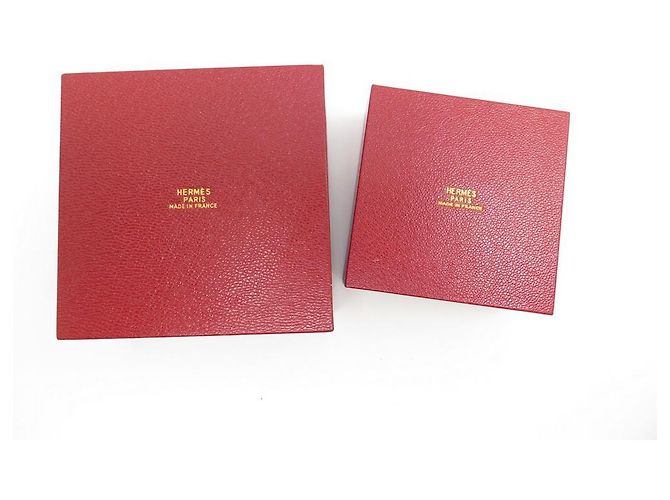 Hermès NEUF 2 BOITES GIGOGNES HERMES FEUX D'ARTIFICE EN CUIR CHEVRE EMAIL ANNIVERSAIRE Rouge - vue 9