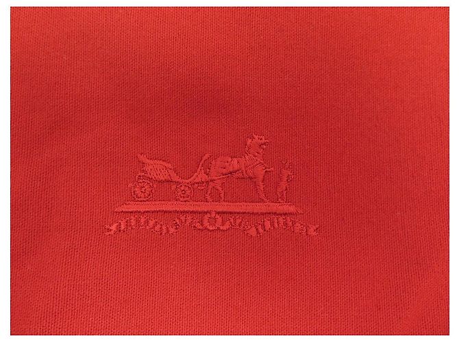Hermès WENDBARE HERMES PFERDEDECKE ROTE BAUMWOLLCANVAS KORBBETTDECKE - Ansicht 2