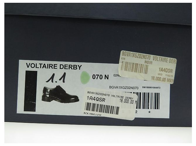 NUOVE SCARPE LOUIS VUITTON VOLTAIRE 7 IT 42 FR DERBY PELLE NERA + SCATOLA Nero - vista 11