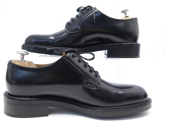 NUOVE SCARPE LOUIS VUITTON VOLTAIRE 7 IT 42 FR DERBY PELLE NERA + SCATOLA Nero - vista 2