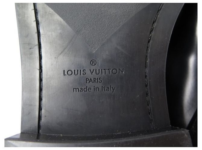 NUOVE SCARPE LOUIS VUITTON VOLTAIRE 7 IT 42 FR DERBY PELLE NERA + SCATOLA Nero - vista 4