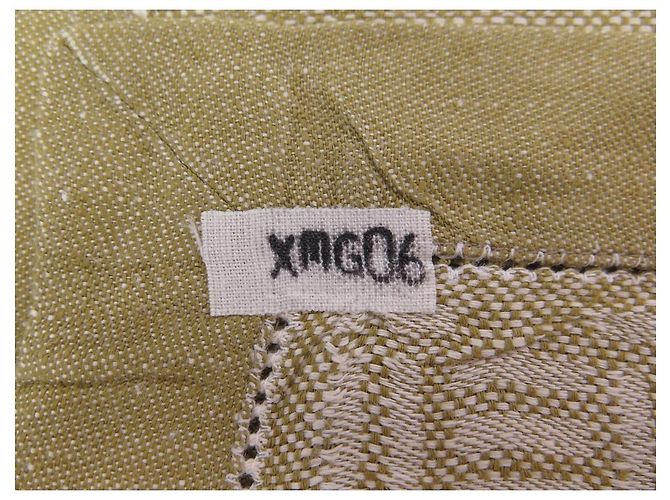 Hermès LOT HERMES 4 SERVIETTES DE TABLE MOTIFS GEOMETRIQUES EN  LIN CAMEL LINEN NAPKINS - vue 3
