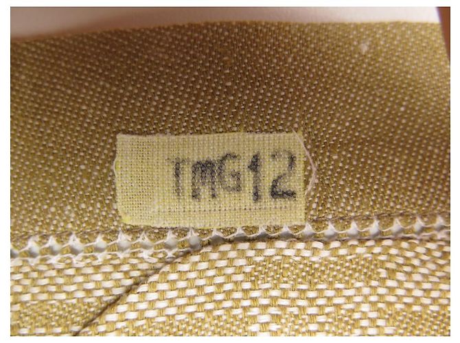 Hermès LOT HERMES 4 SERVIETTES DE TABLE MOTIFS GEOMETRIQUES EN  LIN CAMEL LINEN NAPKINS - vue 6
