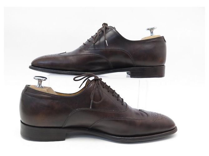 Hermès SCARPE HERMES JOHN RICHELIEU 41 scarpe in pelle marrone - vista 2