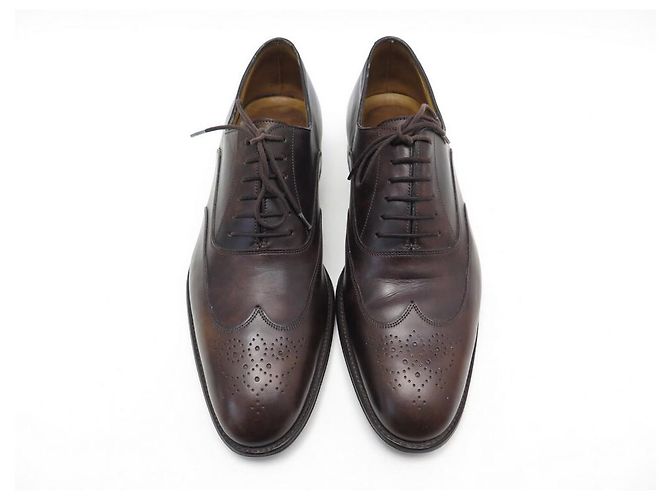 Hermès SCARPE HERMES JOHN RICHELIEU 41 scarpe in pelle marrone - vista 5