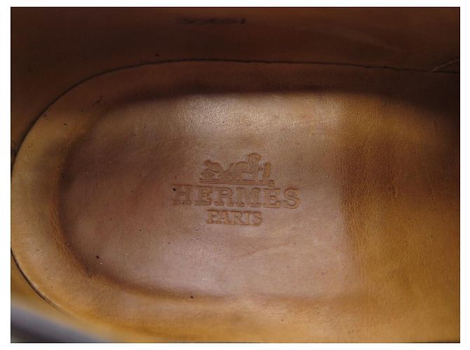 Hermès SCARPE HERMES JOHN RICHELIEU 41 scarpe in pelle marrone - vista 6