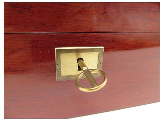 CAIXA DE CIGAR DAVIDOFF EM MADEIRA LACADA + CORTADORA DE MADEIRA CIGAR CAIXA HUMIDOR Marrom - vista 9
