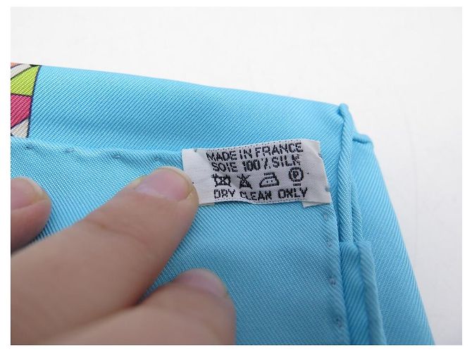 Aline Hermès NUOVA SCIARPA HERMES I GIARDINI DELL'ANDALUSIA HONORE CARRE 90 IN RARA SCIARPA DI SETA Turchese - vista 8