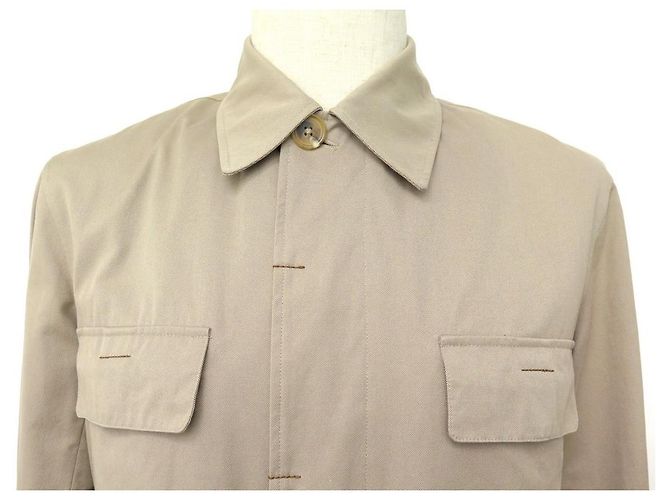 Hermès GIACCA DIRITTA HERMES T 52 L GIACCA TRENCH IMPERMEABILE BEIGE - vista 2