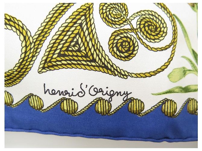 Hermès SCIARPA HERMES ARABESQUES D'ORIGNY CARRE NUOVO 90 SCIARPA IN SETA BEIGE - vista 5
