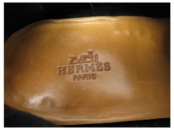 Hermès SCARPE DERBY HERMES 41 SCARPE NERE IN PELLE DI CANGURO Nero - vista 6
