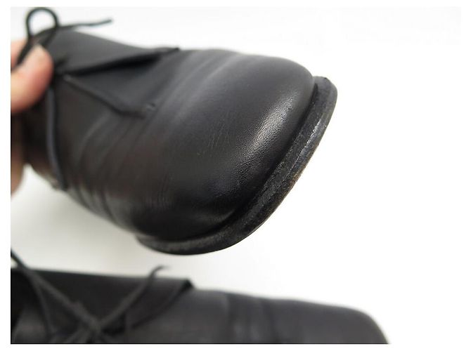 Hermès SCARPE DERBY HERMES 41 SCARPE NERE IN PELLE DI CANGURO Nero - vista 8