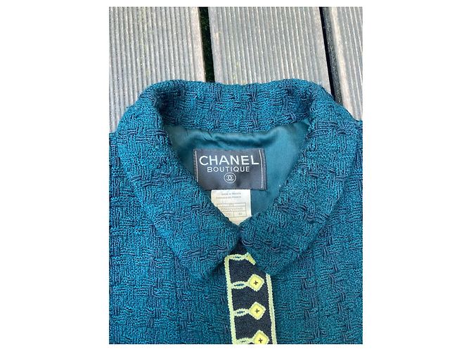 Chanel Tweedjacke aus Wolle Dunkelgrün - Ansicht 3