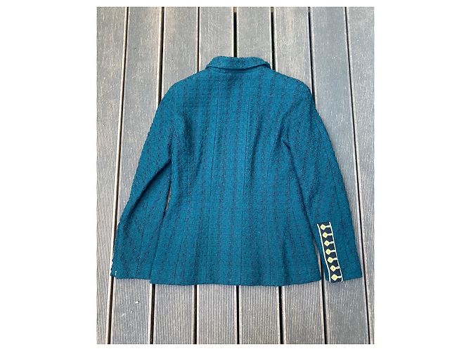 Chanel Tweedjacke aus Wolle Dunkelgrün - Ansicht 5