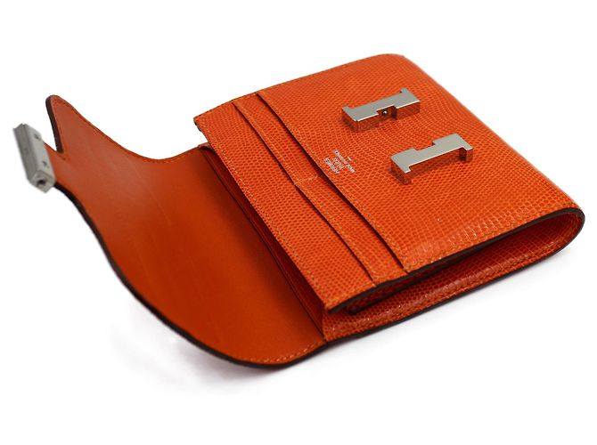 Hermès Cartera Hermes Constance Naranja Coral - vista 4