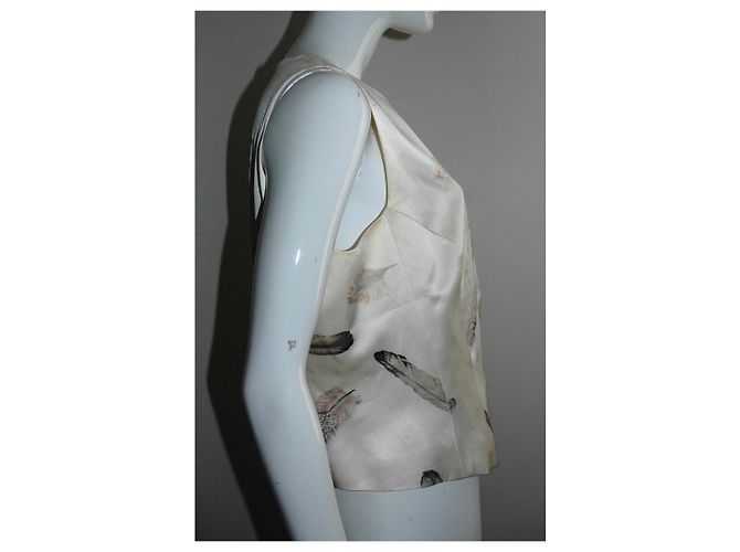 Emanuel Ungaro Ungaro Vintage Weste Seide Mehrfarben Golden Roh - Ansicht 3