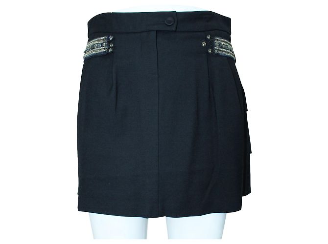 Pinko Black Mini Skirt with Crystal Accent - view 2