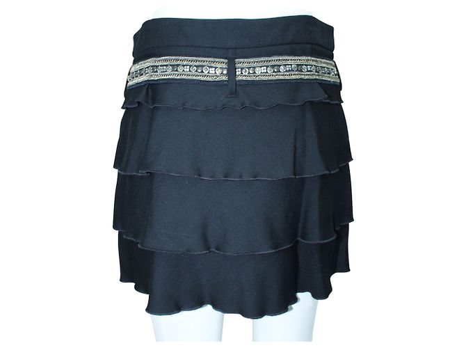 Pinko Black Mini Skirt with Crystal Accent - view 3