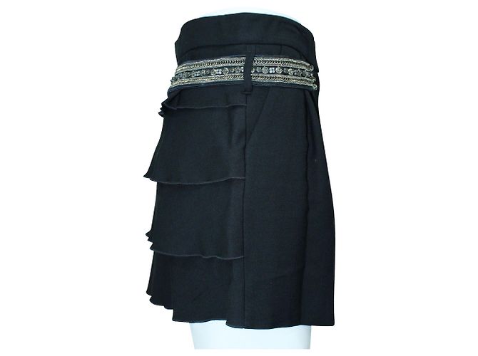 Pinko Black Mini Skirt with Crystal Accent - view 4