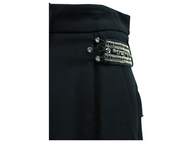 Pinko Black Mini Skirt with Crystal Accent - view 5