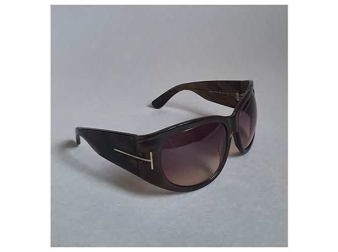 Tom Ford Felicity Sonnenbrille Beige Kunststoff Oval Mehrfarben - Ansicht 2