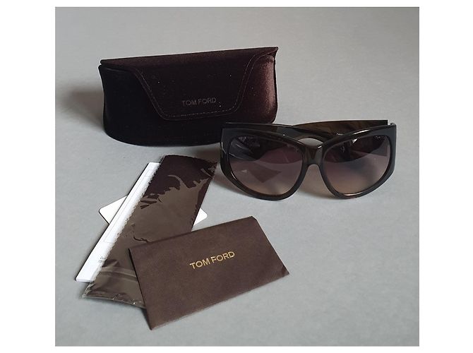 Tom Ford Felicity Sonnenbrille Beige Kunststoff Oval Mehrfarben - Ansicht 5