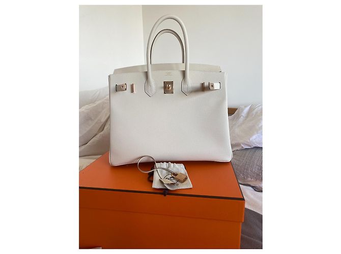 Hermès Borsa HERMES BIRKIN 35 neuf Bianco - vista 14