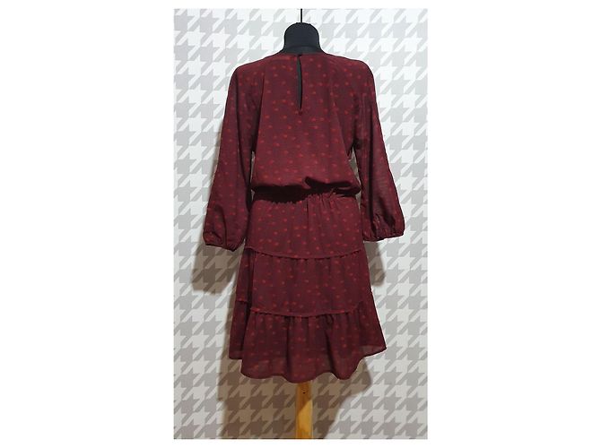 Ba&Sh Kleid Dunkelrot Polyester Elasthan Größe M Mehrfarben Bordeaux - Ansicht 4