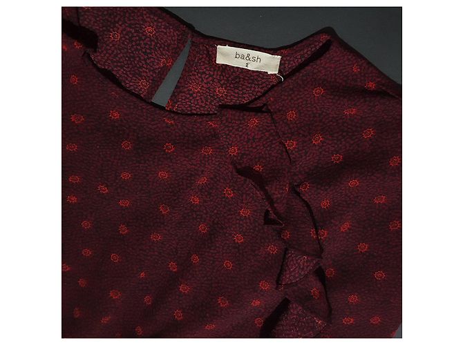 Ba&Sh Kleid Dunkelrot Polyester Elasthan Größe M Mehrfarben Bordeaux - Ansicht 5
