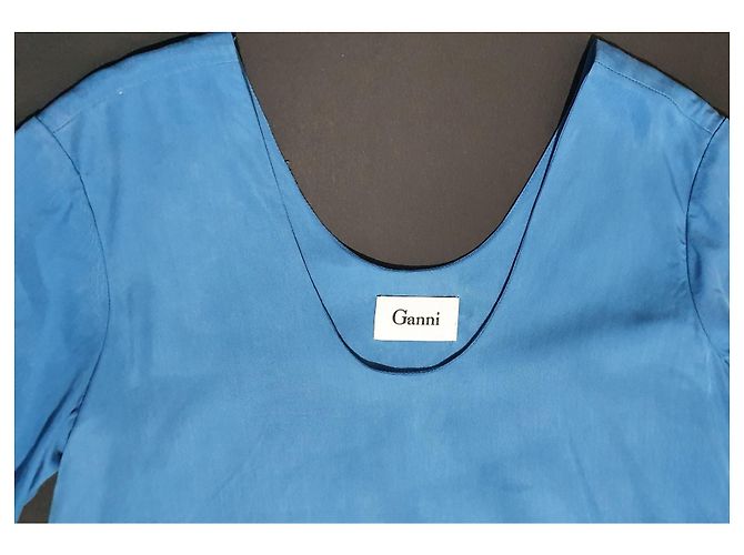 Ganni Tatyana Kleid blau Lyocell - Ansicht 3