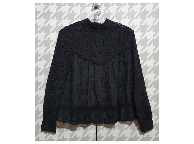 Autre Marque Blusa de algodón negra Ravn Negro - vista 3