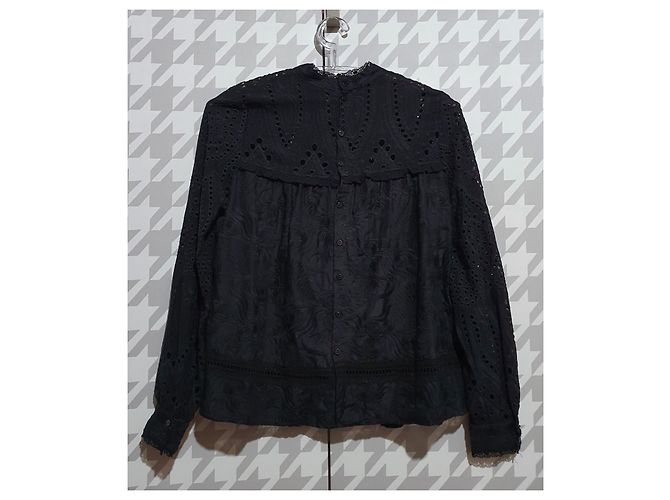 Autre Marque Blusa de algodón negra Ravn Negro - vista 4