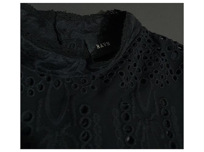 Autre Marque Blusa de algodón negra Ravn Negro - vista 5