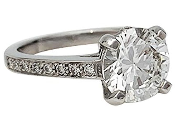 inconnue Platinring mit einem 2,02 Karat Diamanten - HRD-Zertifikat - Ansicht 2