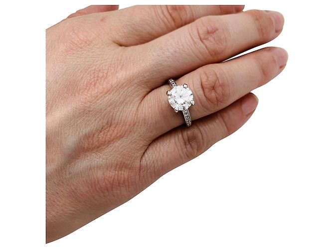 inconnue Platinring mit einem 2,02 Karat Diamanten - HRD-Zertifikat - Ansicht 8