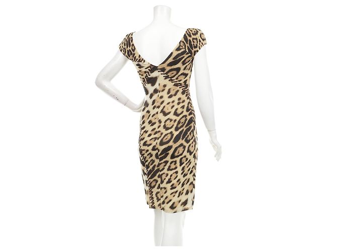 Abito Roberto Cavalli Leopardato IT42 Multicolore Stampa leopardo - vista 2