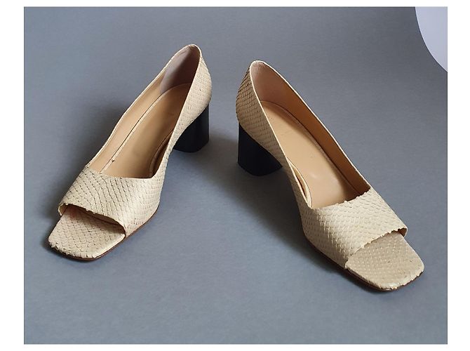 Aeyde Absatzschuhe Ecru Leder Größe 37 - Ansicht 3