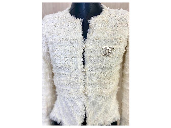 Spilla vintage CC Chanel Argento - vista 3