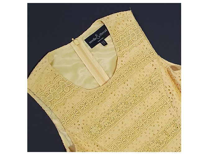Abito midi in cotone giallo Needle & Thread - vista 4