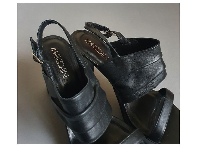 Sandali Marc Cain in pelle nera Nero - vista 4