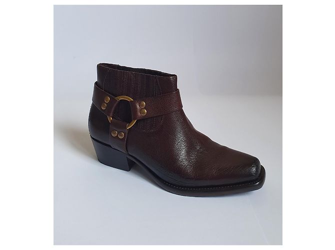 Botas Maje de piel marrón Castaño - vista 2