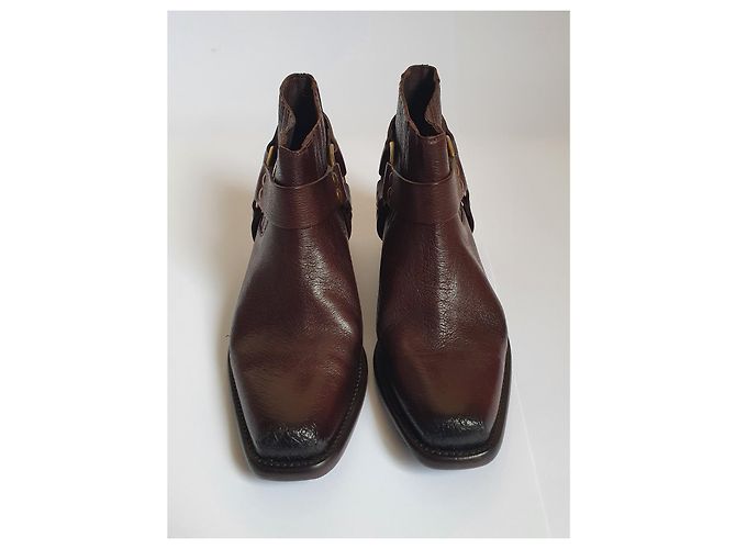 Botas Maje de piel marrón Castaño - vista 4