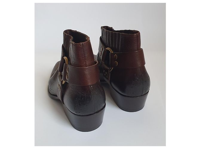 Botas Maje de piel marrón Castaño - vista 5