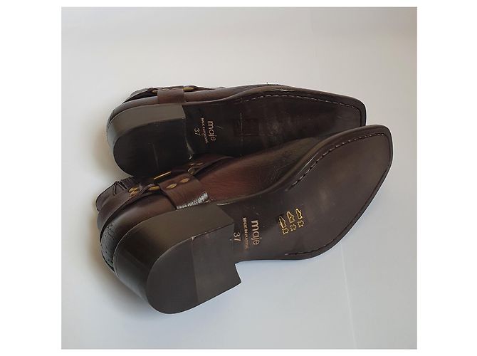 Botas Maje de piel marrón Castaño - vista 6