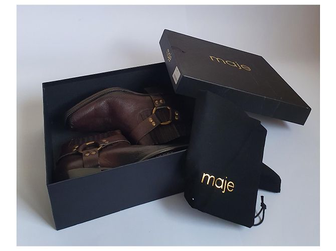 Botas Maje de piel marrón Castaño - vista 7